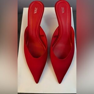 Zara Red Mules